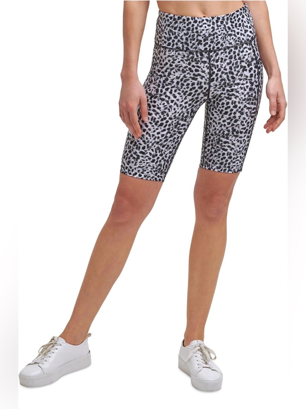 0085: Calvin Klein Performance High-Waist Leopard Print Bike Shorts